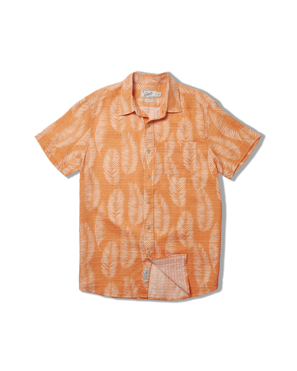 grayers Bamboo Dobby Printed Short Sleeve Shirt - Coppertone Leaf