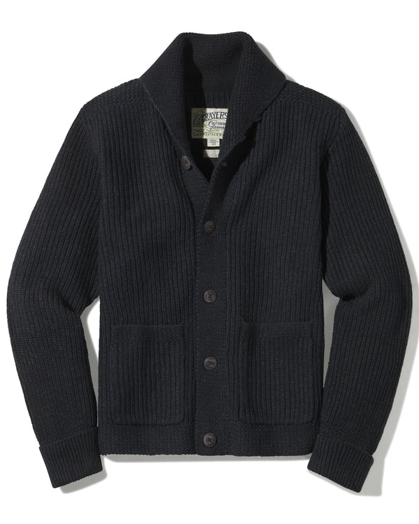 Grayers Belmont Plaited Shawl Cardigan - Black Charcoal