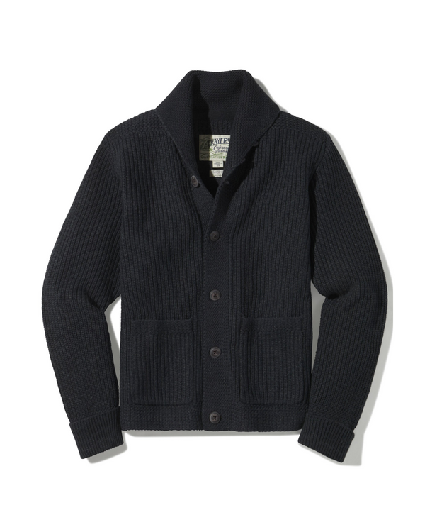 grayers Belmont Plaited Shawl Cardigan - Black Charcoal
