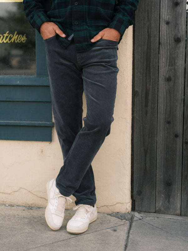Grayers Burlington 5 Pocket Stretch Corduroy - Slate Gray
