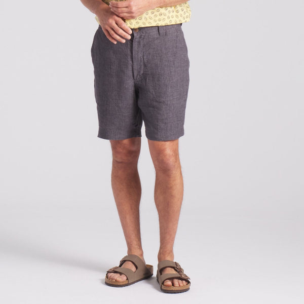 Grayers Aventura Washed Linen Shorts - Charcoal
