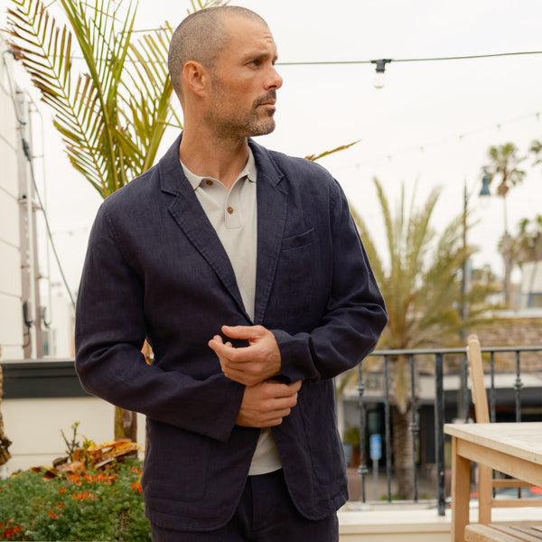Grayers Bal Harbour 2 Button Linen Blazer - Navy
