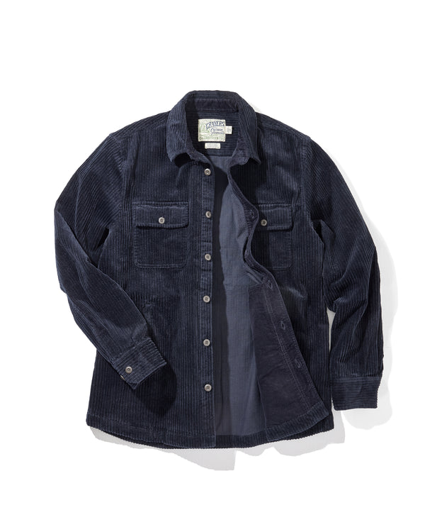 Grayers Catalina Rope Cord Shirt Jacket - Navy