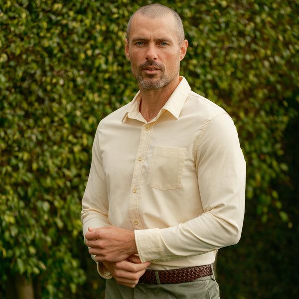 Grayers Charles Stretch Oxford Shirt - Cream