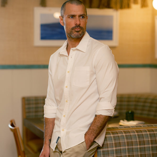 Grayers Charles Stretch Oxford Shirt - White