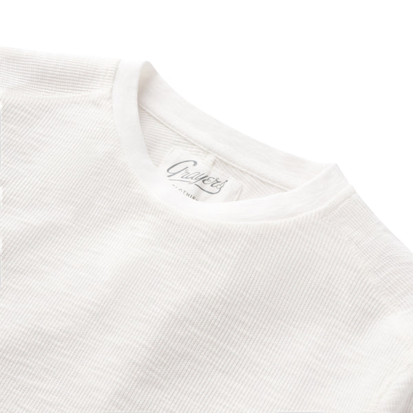 Grayers Clint Waffle Cotton Crew - Antique White