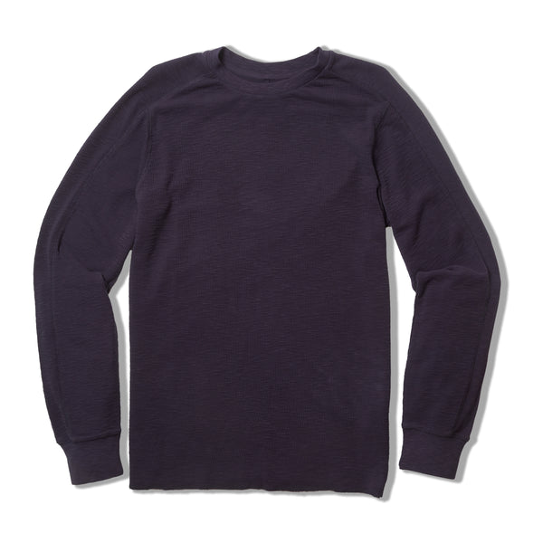 Grayers Clint Waffle Cotton Crew - Blue Steel