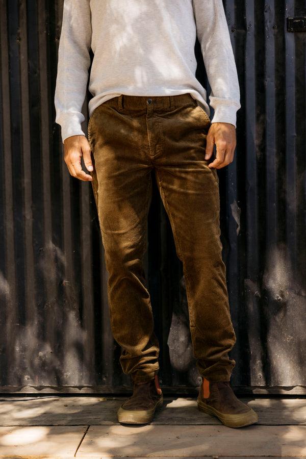 Grayers Corduroy Stretch Slim Fit Pants - Mushroom
