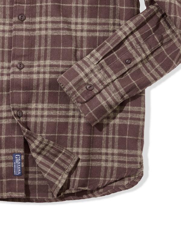 Grayers Jaspe Midweight Flannel - Brown Khaki