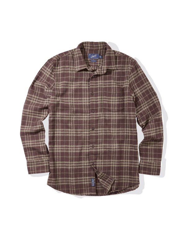 grayers Jaspe Midweight Flannel - Brown Khaki