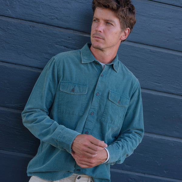 Grayers Jeremiah Vintage Garment Dyed Shirt - Teal