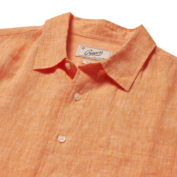 Grayers Nantucket Yarn Dyed Linen Shirt - Orange