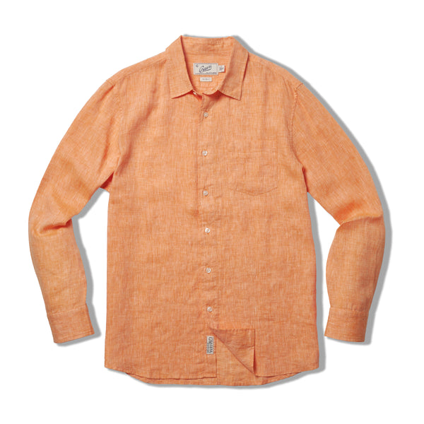 Grayers Nantucket Yarn Dyed Linen Shirt - Orange