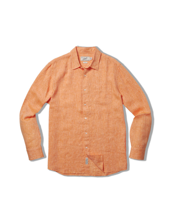 grayers Nantucket Yarn Dyed Linen Shirt - Orange
