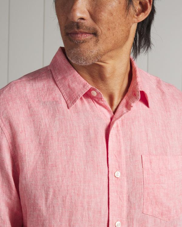 Grayers Nantucket Yarn Dyed Linen Shirt - Red