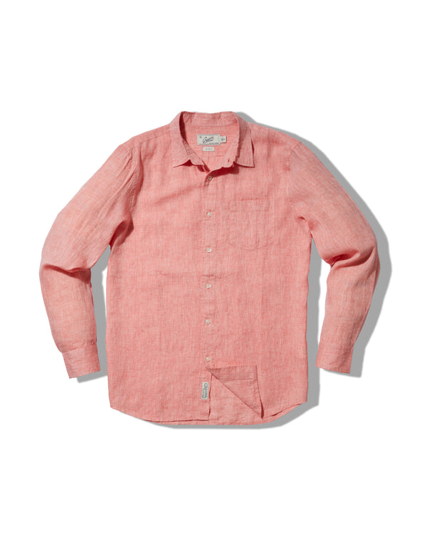 grayers Nantucket Yarn Dyed Linen Shirt - Red