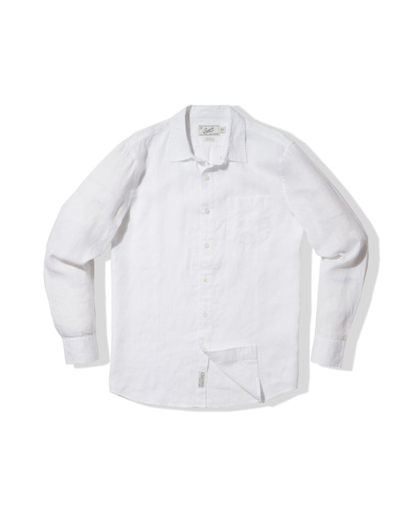 grayers Nantucket Yarn Dyed Linen Shirt - White