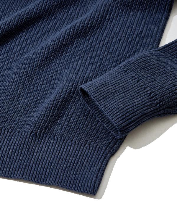 Grayers Shaker Stitch Cotton Crewneck Sweater - Navy