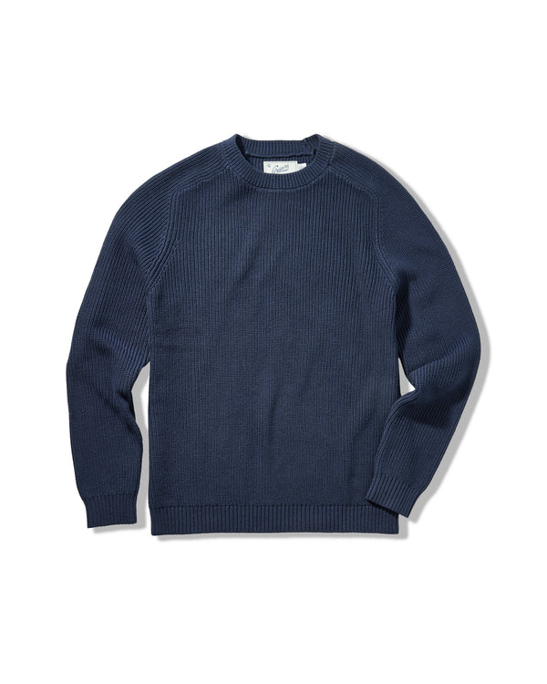 grayers Shaker Stitch Cotton Crewneck Sweater - Navy