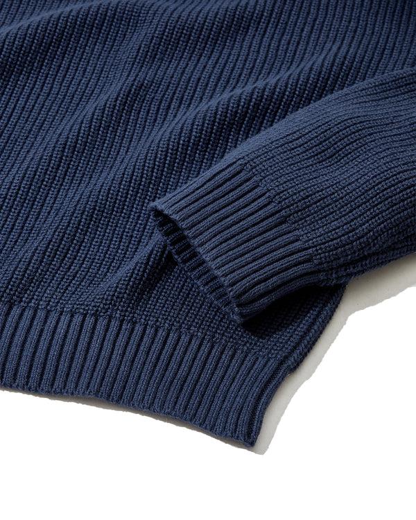 Grayers Shaker Stitch Cotton Polo Sweater - Navy