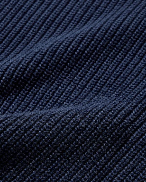 Grayers Shaker Stitch Cotton Polo Sweater - Navy