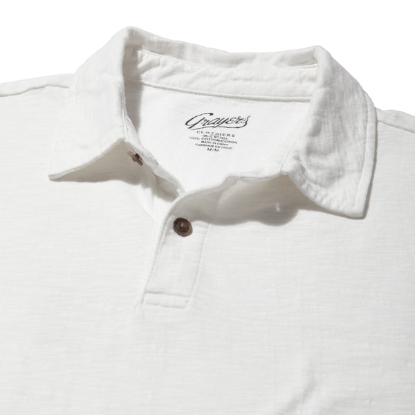 Grayers Sunwashed 2 Button Polo - White
