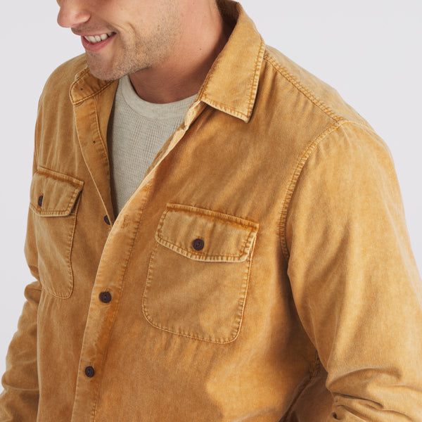 Grayers Jeremiah Vintage Garment Dyed Cord Shirt - Biscuit