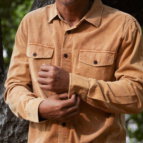 Grayers Jeremiah Vintage Garment Dyed Cord Shirt - Biscuit