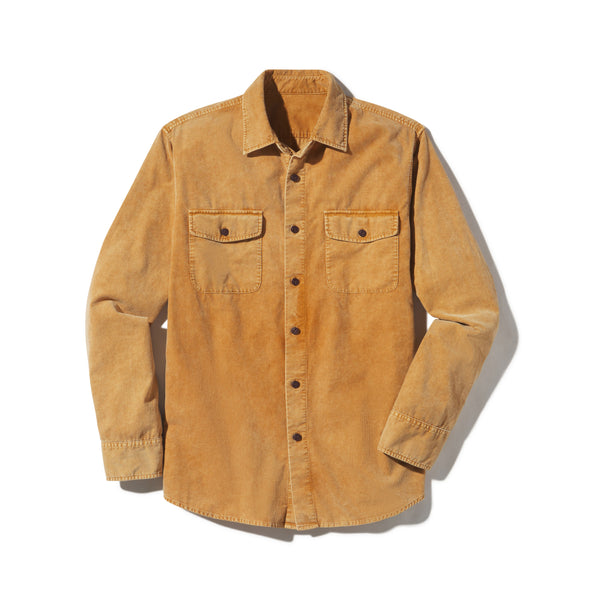 grayers Jeremiah Vintage Garment Dyed Cord Shirt - Biscuit