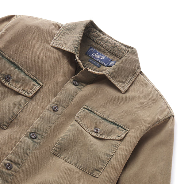 Grayers Jeremiah Vintage Garment Dyed Cord Shirt - Mushroom