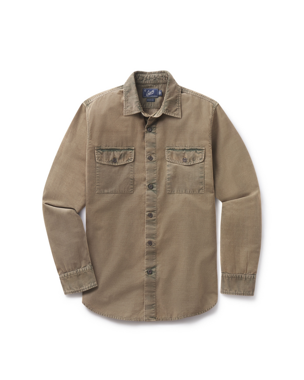 grayers Jeremiah Vintage Garment Dyed Cord Shirt - Mushroom