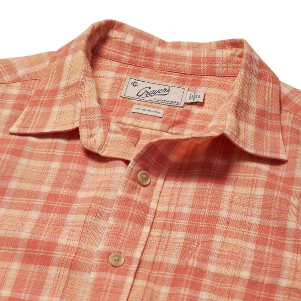 Grayers Light Weight Power Loom Short Sleeve Shirt - Auburn Cream Plaid