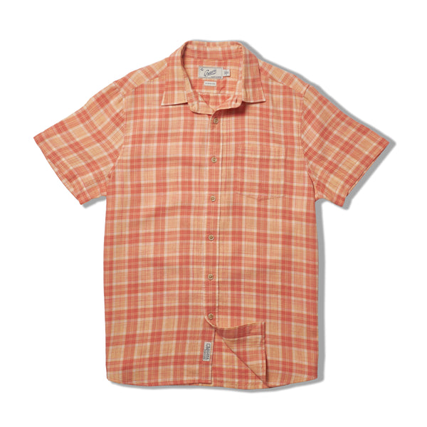 Grayers Light Weight Power Loom Short Sleeve Shirt - Auburn Cream Plaid