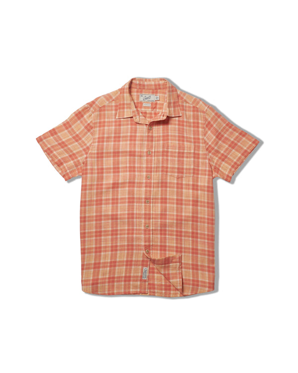 grayers Light Weight Power Loom Short Sleeve Shirt - Auburn Cream Plaid