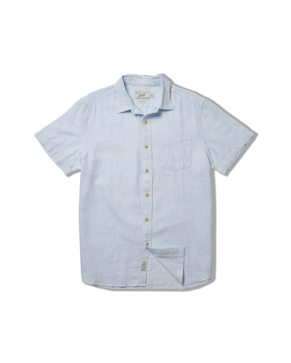 grayers Light Weight Power Loom Short Sleeve Shirt - Blue Stripe