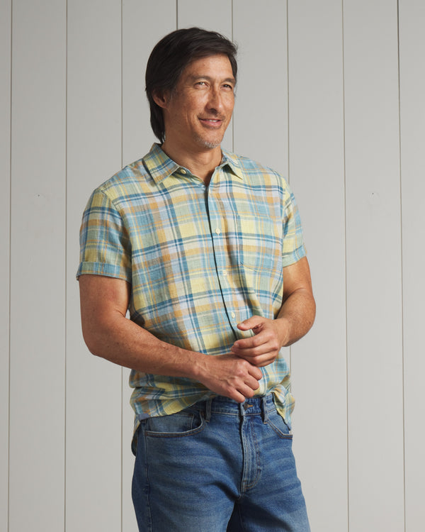 Grayers Madras Power Loom Twill Short Sleeve Shirt - Multi Color