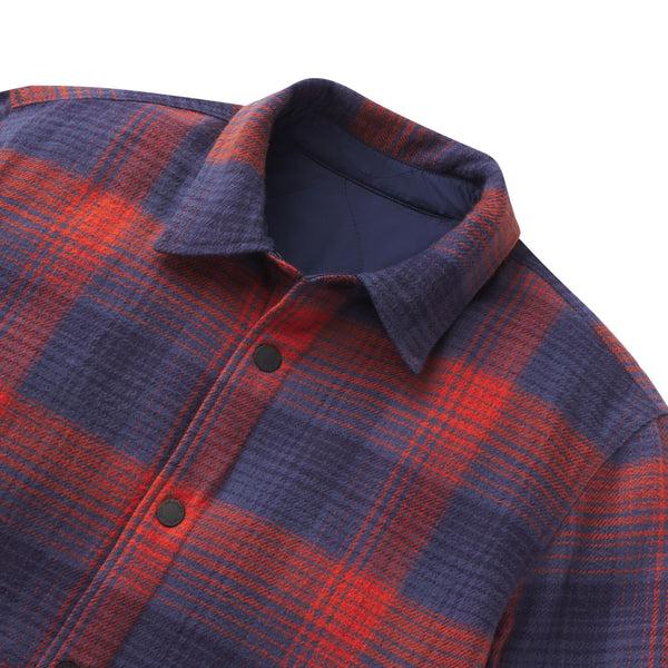 Grayers Quilted Flannel Reversible Shirt Jacket - Navy