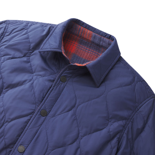 Grayers Quilted Flannel Reversible Shirt Jacket - Navy