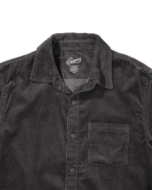 Grayers Saratoga Featherweight Corduroy Shirt - Charcoal