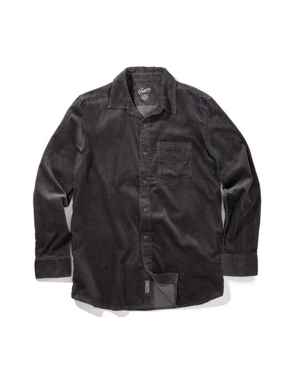 grayers Saratoga Featherweight Corduroy Shirt - Charcoal