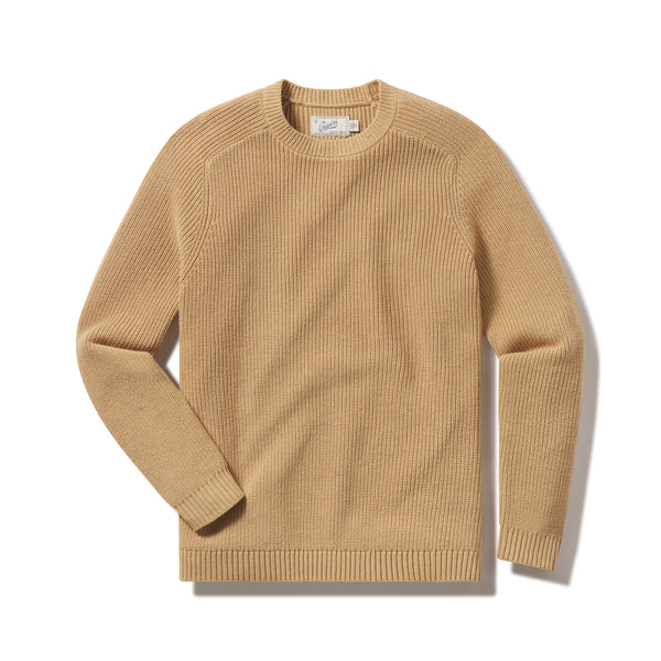 Grayers Shaker Stitch Cotton Crewneck Sweater - Curry