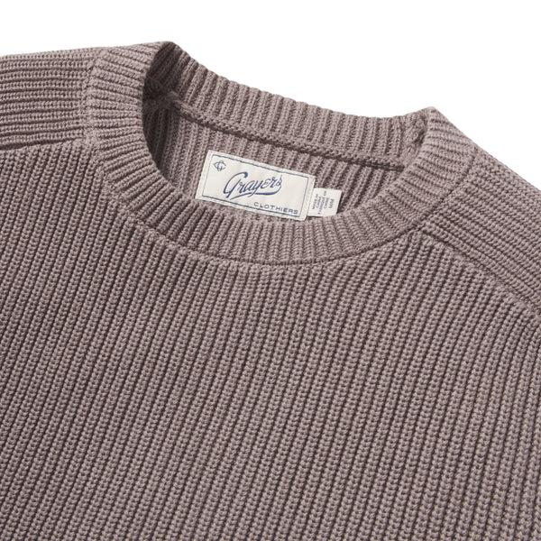 Grayers Shaker Stitch Cotton Crewneck Sweater - Frost Gray