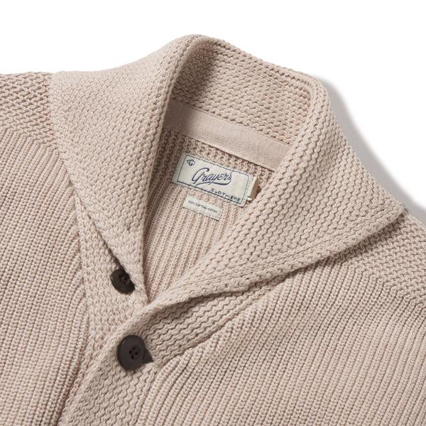 Grayers Shaker Stitch Cotton Shawl Cardigan Sweater - Peyote