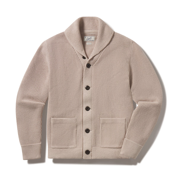 Grayers Shaker Stitch Cotton Shawl Cardigan Sweater - Peyote