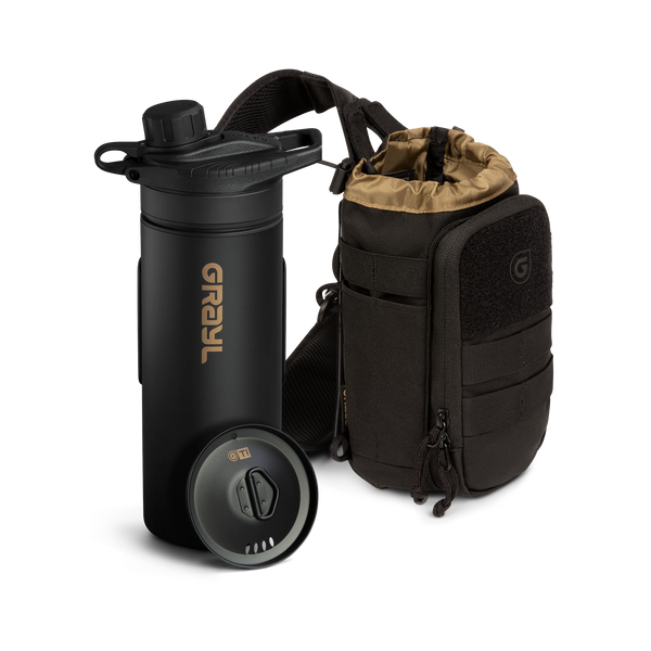 grayl GeoPress® Ti Purifier Black Edition & Mission Bottle Sling Bundle