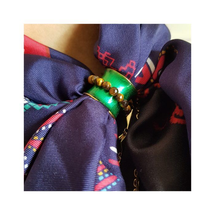 Grecian Chick Green Enamel With Tiger’s Eye