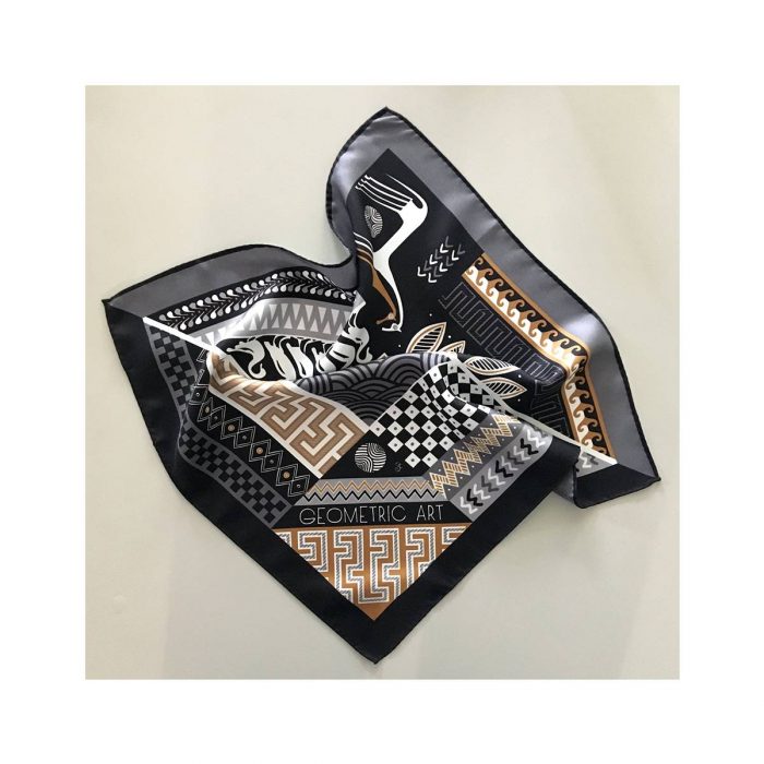 grecian chick pocket square | geometric art