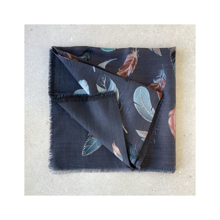 grecian chick wool scarf | feathers – grey