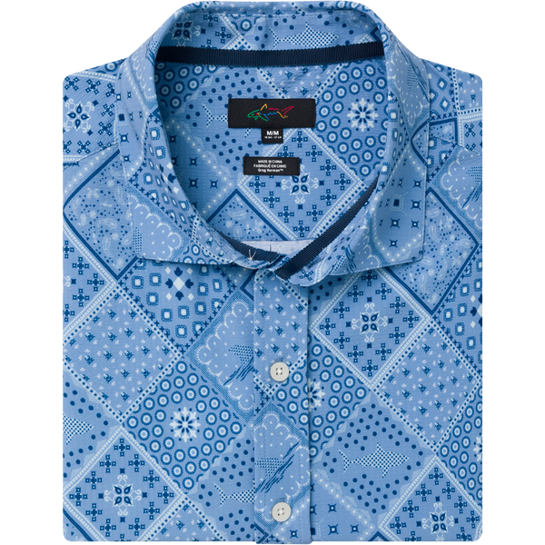 greg norman Bandana Seersucker Short-Sleeve Button Down
