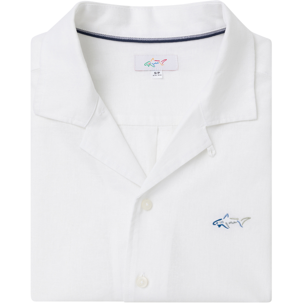 Greg Norman Driftmark Linen Short-Sleeve Button-Down